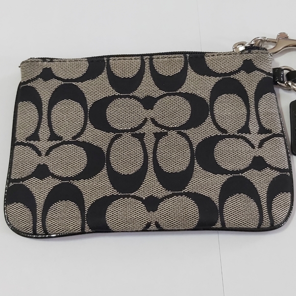 Coach Grey/Black Canvas Wristlet - Picture 8 of 16